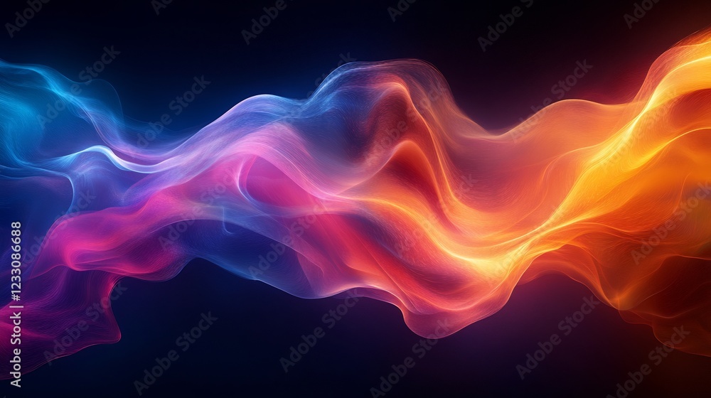 Abstract digital art flowing multicolored lines on a dark background ideal for tech designs digital marketing and futuristic concepts Abstract digital art flowing multicolored lines on a dark background ideal for tech designs digital marketing and futuristic concepts