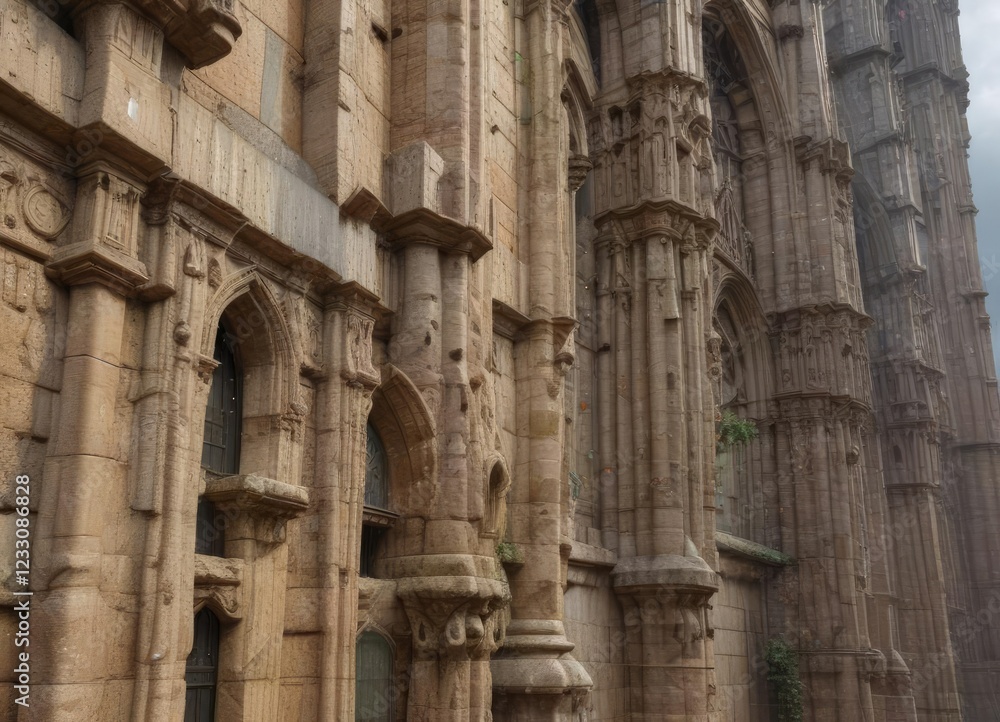 Clouds and raindrops create a mesmerizing pattern on the cathedral's stone walls, as if the building itself is weeping tears of joy , serene, clouds, architecture Clouds and raindrops create a mesmerizing pattern on the cathedral's stone walls, as if the building itself is weeping tears of joy , serene, clouds, architecture