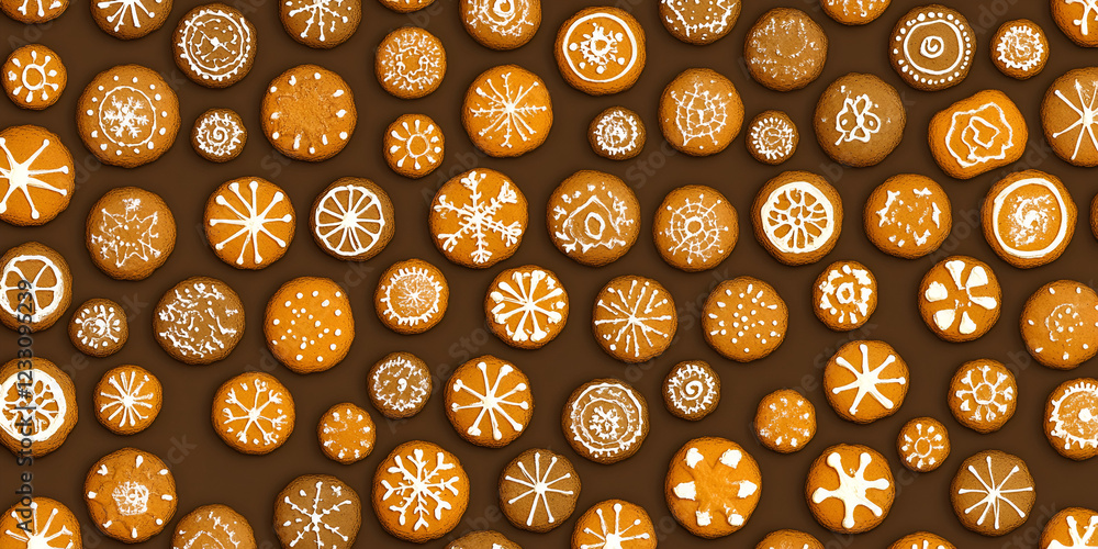 Repeating Pattern of Gingerbread Cookies for Holiday Decoration Repeating Pattern of Gingerbread Cookies for Holiday Decoration