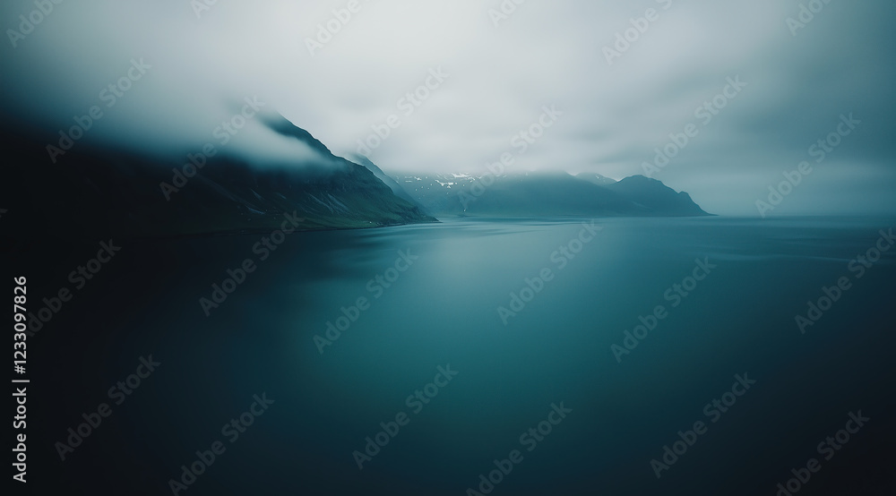 Fototapeta premium Mountains in the Mist: Moody Nature Scene
