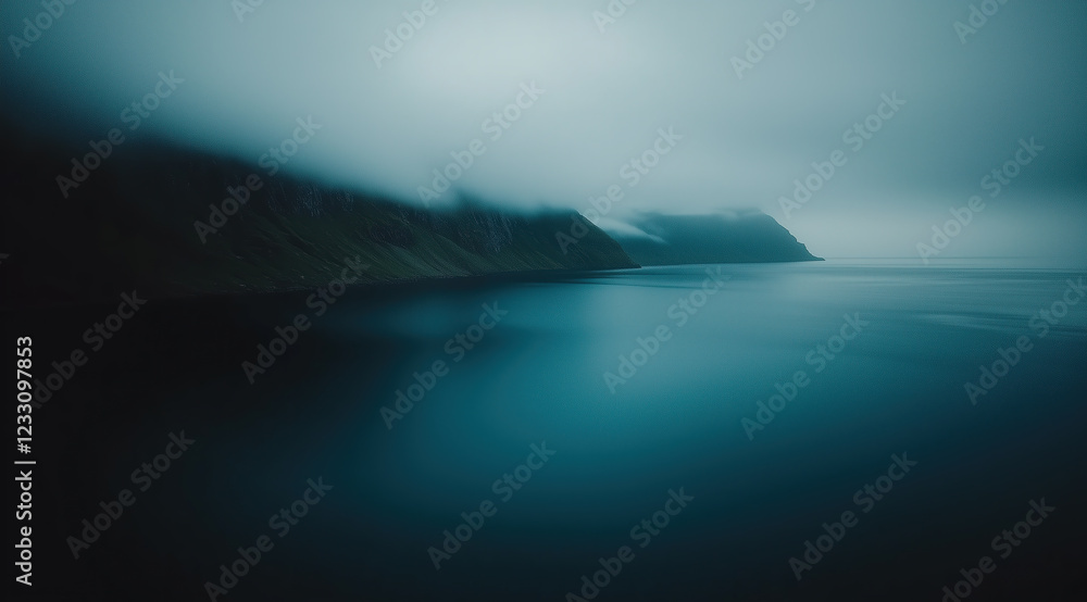 Fototapeta premium Mountains in the Mist: Moody Nature Scene