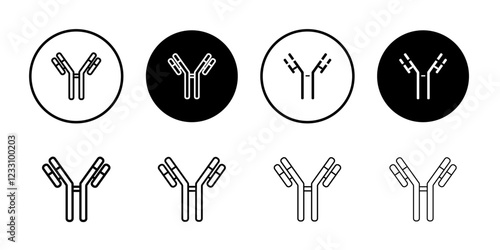 Antibody icon Outline thin set pack series