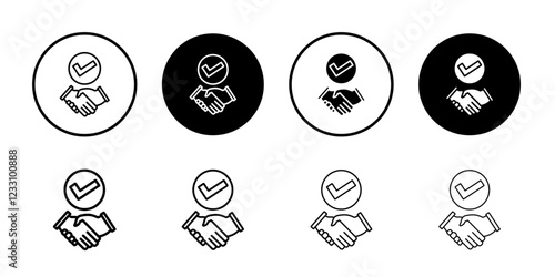 Business deal icon Outline thin set pack series