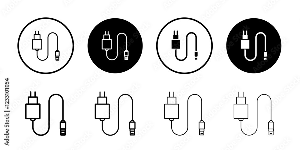 Charger icon Outline thin set pack series Charger icon Outline thin set pack series