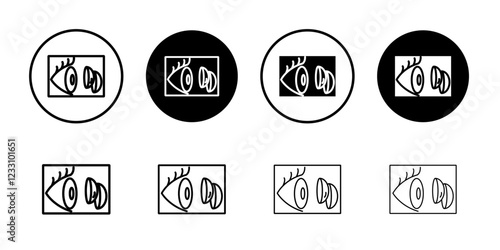 contact lenses icon Outline thin set pack series