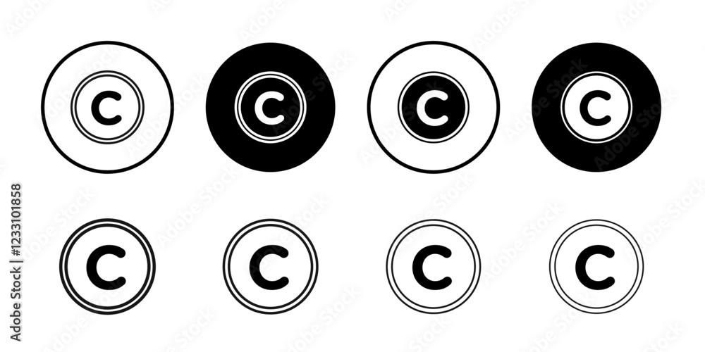 Copyright icon Outline thin set pack series Copyright icon Outline thin set pack series