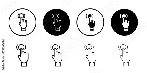 finger tap icon Outline thin set pack series