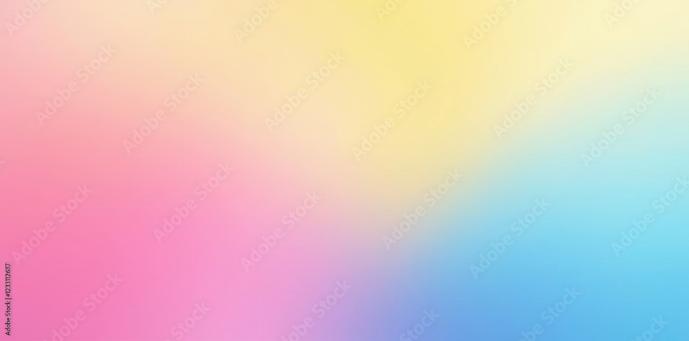 Fototapeta premium Soft pastel gradient, pink to blue to yellow, dreamy abstract background, seamless, aesthetic