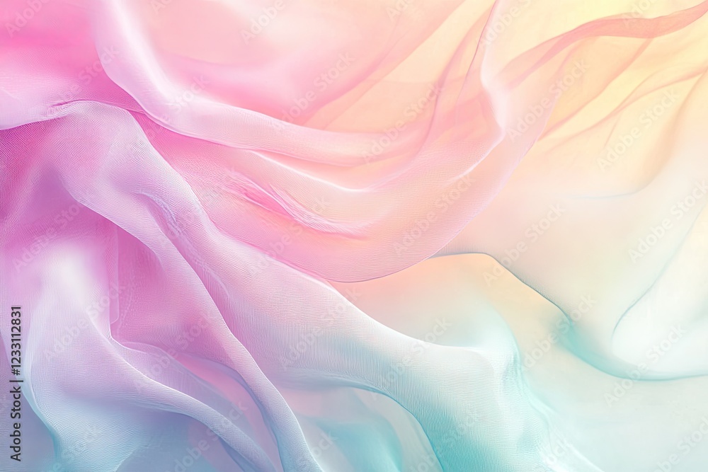 Obraz premium Pastel Colored Sheer Fabric Draped Softly