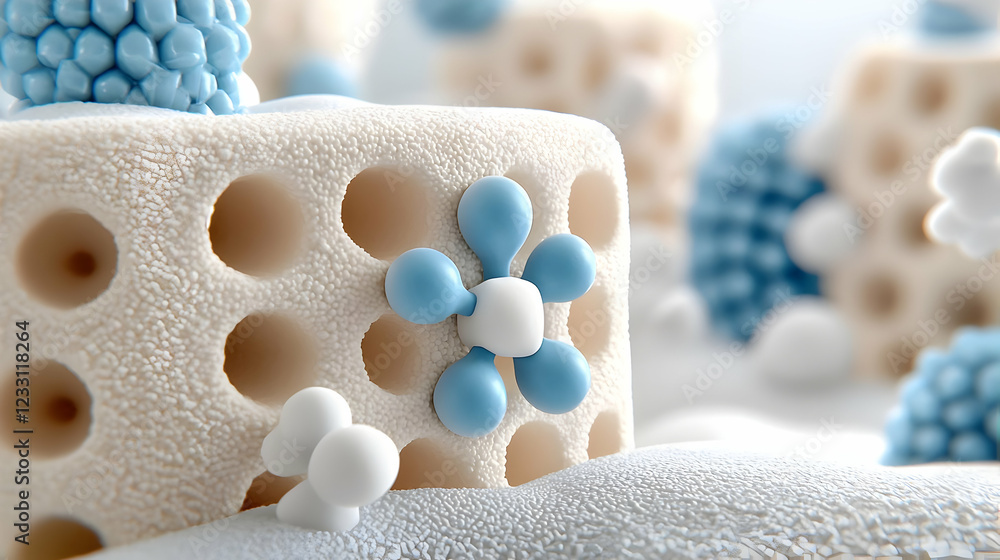 Molecular structure, science, lab, research, background, 3D rendering, for education Molecular structure, science, lab, research, background, 3D rendering, for education