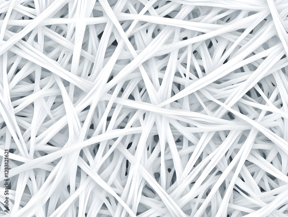 The image captures a bundle of tightly packed white straws or rods, creating a chaotic yet structured arrangement. The focus on the multitude of lines and angles offers a monochromatic texture emphasi The image captures a bundle of tightly packed white straws or rods, creating a chaotic yet structured arrangement. The focus on the multitude of lines and angles offers a monochromatic texture emphasi