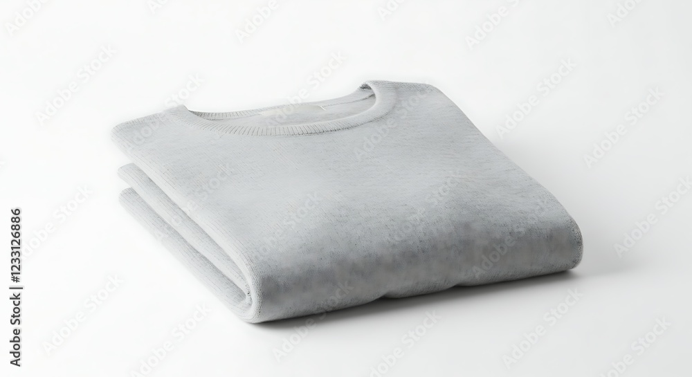 Soft Grey Crew Neck Sweater Folded Neatly Soft Grey Crew Neck Sweater Folded Neatly