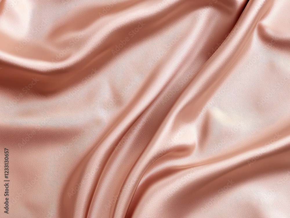 Fototapeta premium Shimmering Peach Satin: A luxurious and elegant image showcasing the rich texture and subtle sheen of peach-colored satin fabric.