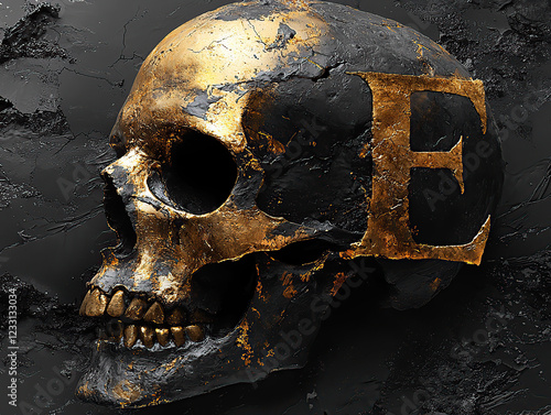 golden skull font, skull alphabet, gold typography, gothic skull letters, metallic skull font, luxury skull design, golden bone letters, horror skull typography, gold gothic script, skull calligraphy,