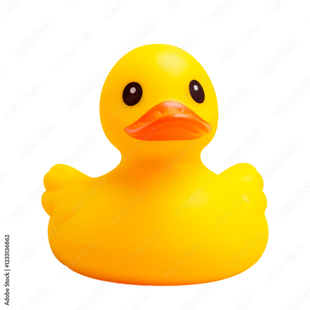 A cheerful and adorable yellow rubber duck, perfect for adding joy and fun to bath time or serving as playful decor A cheerful and adorable yellow rubber duck, perfect for adding joy and fun to bath time or serving as playful decor
