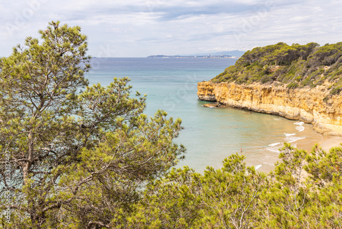 Fantastic view on the sea on the coast in summer photo