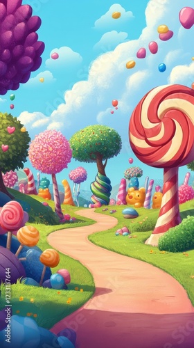 Wallpaper Mural A whimsical candy land path winds through sweet treats Torontodigital.ca
