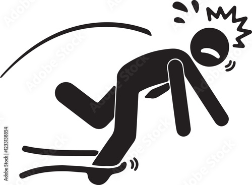 The illustration of a stickman tripping over a rope