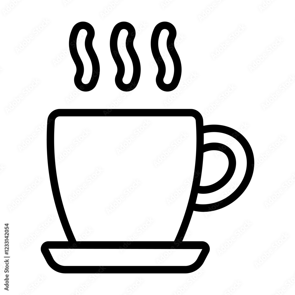 Simple Coffee outline icon. The icon can be used for websites, print templates, presentation templates, illustrations, etc