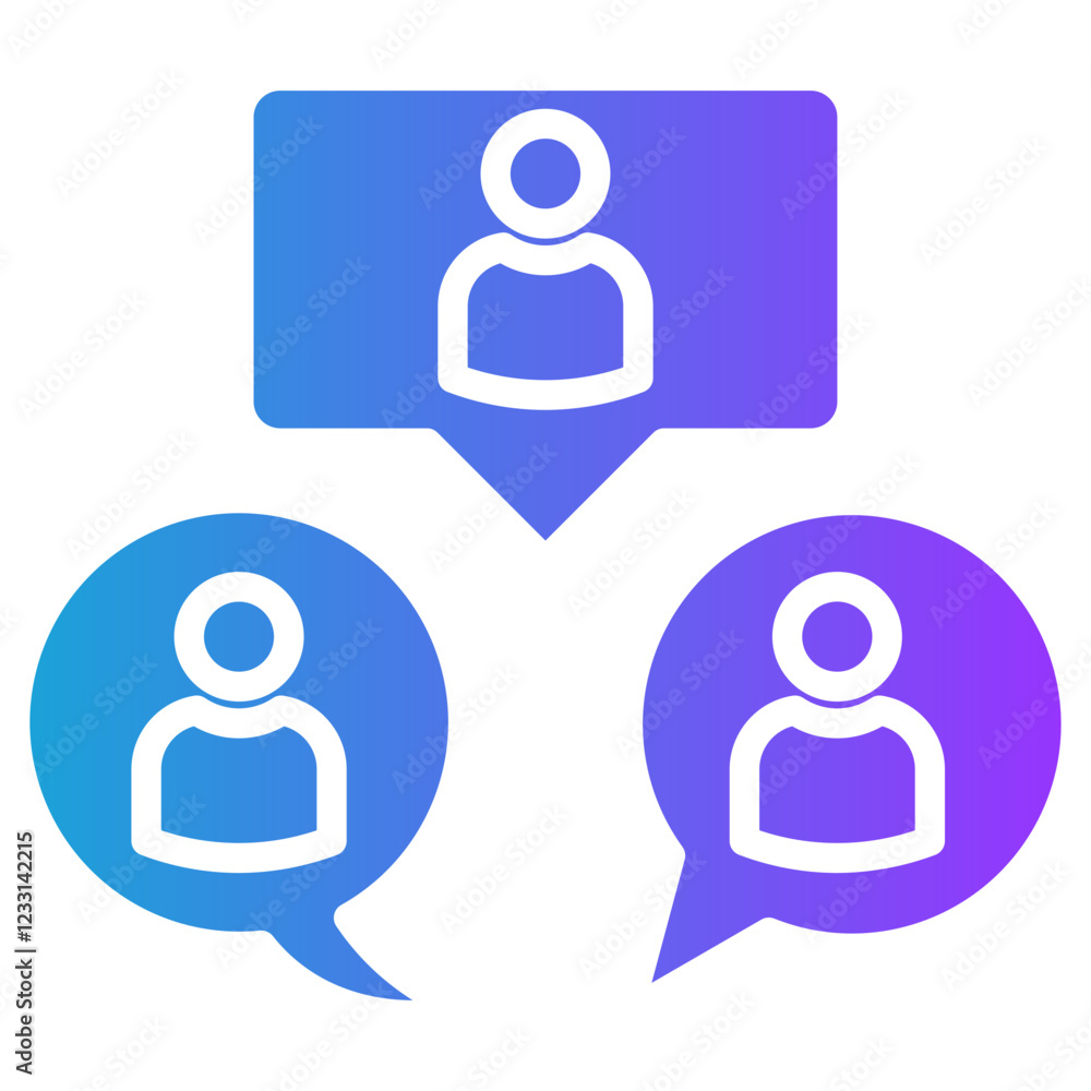 Social Groups glyph gradient icon Social Groups glyph gradient icon