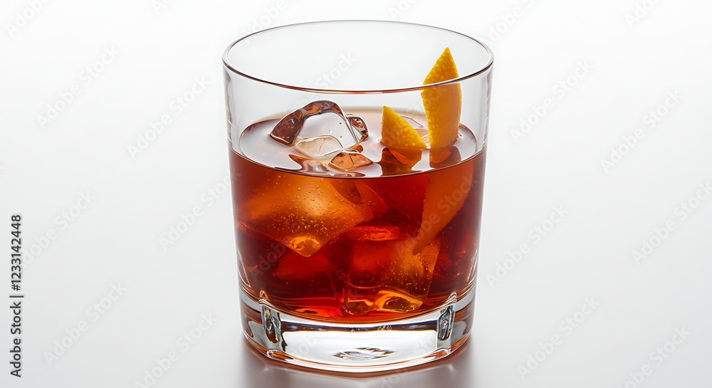 Refreshing Negroni Cocktail with Orange Garnish Refreshing Negroni Cocktail with Orange Garnish