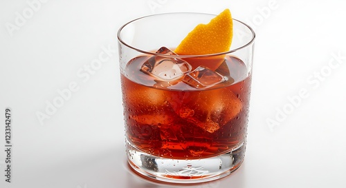 Refreshing Negroni Cocktail with Orange Garnish photo