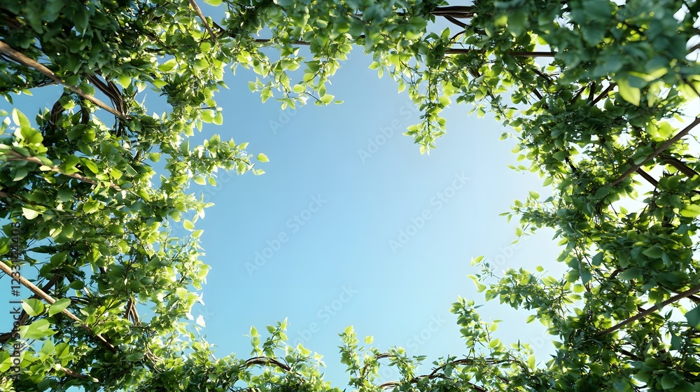Fototapeta premium Tranquil Natural Scene with Intertwining Branches and Leaves