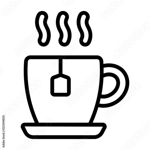  Simple Tea outline icon. The icon can be used for websites, print templates, presentation templates, illustrations, etc