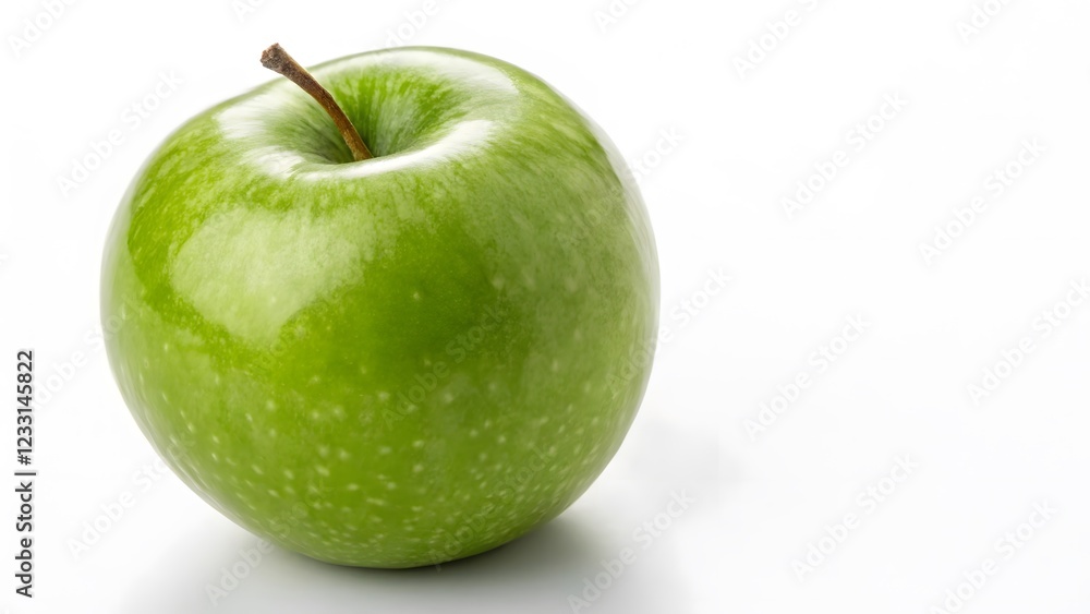 Single Green Apple on White Background Single Green Apple on White Background