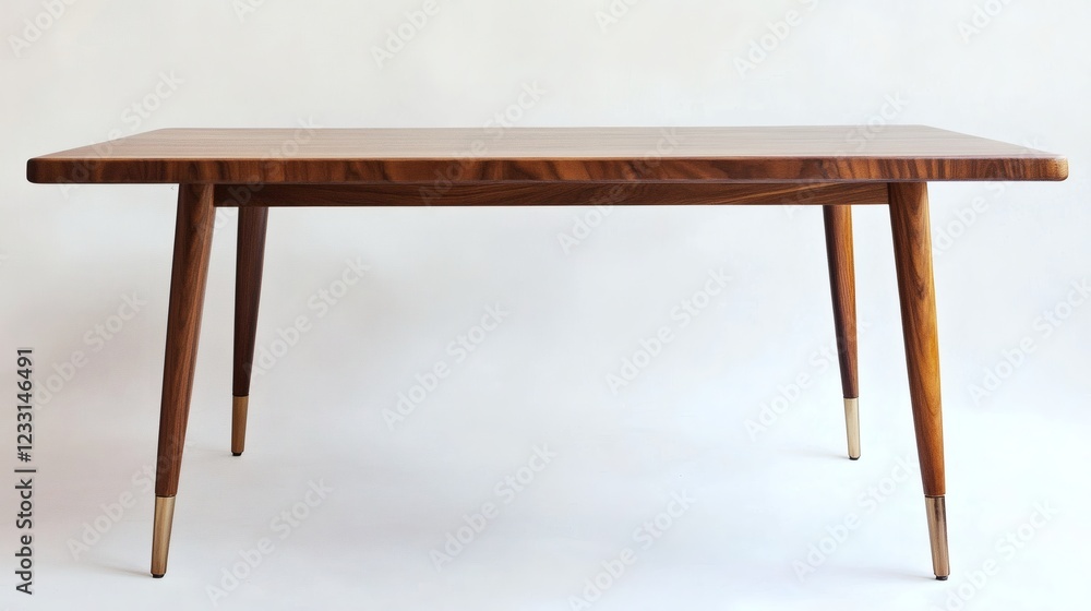 Mid-Century Modern Walnut Dining Table with Brass Legs Mid-Century Modern Walnut Dining Table with Brass Legs