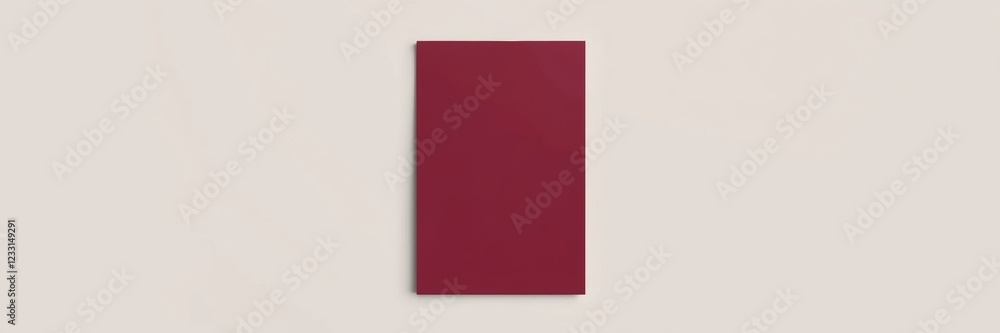 A4 Paper Mockup in deep burgundy color on a light beige background, showcasing a modern design aesthetic and minimalist style A4 Paper Mockup in deep burgundy color on a light beige background, showcasing a modern design aesthetic and minimalist style