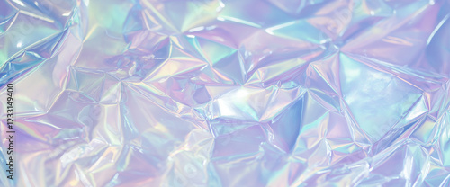 A holographic gradient background with soft pastel colors, blending subtle rainbow and purple hues. The gentle transitions create an ethereal, dreamy effect, giving the design a light, otherworldly fe