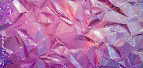 A close-up of iridescent holographic liquid in pink and purple hues, forming an abstract background. The fluid, dynamic texture appears to flow in different directions, creating a captivating, energet