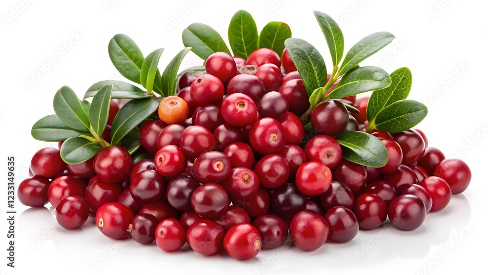 Fresh Cranberries with Leaves Fresh Cranberries with Leaves