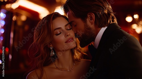 Valentine Portrait of kissing couple