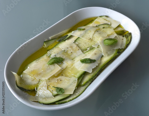Zucchini Carpaccio with Parmesan Shavings and Olive Oil