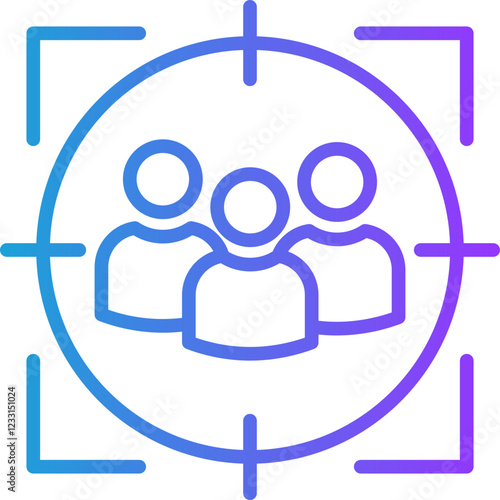 Audience line gradient icon