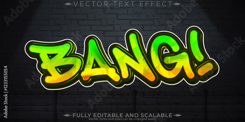 Graffiti text effect, editable spray and street text style