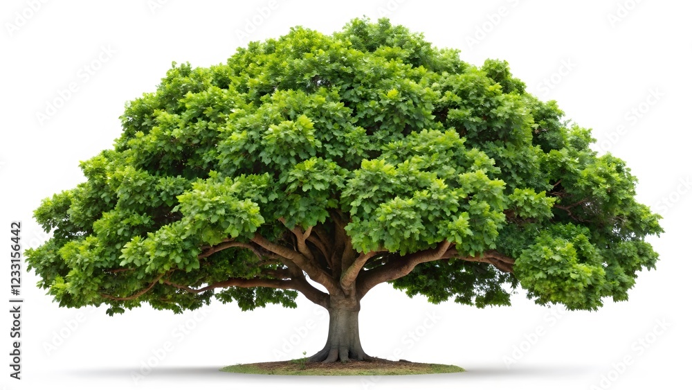 Lush Green Deciduous Tree Isolated on White Background Lush Green Deciduous Tree Isolated on White Background