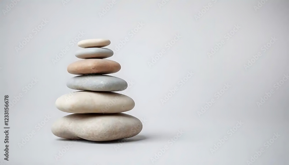 Stacked stones in a balanced zen arrangement Stacked stones in a balanced zen arrangement