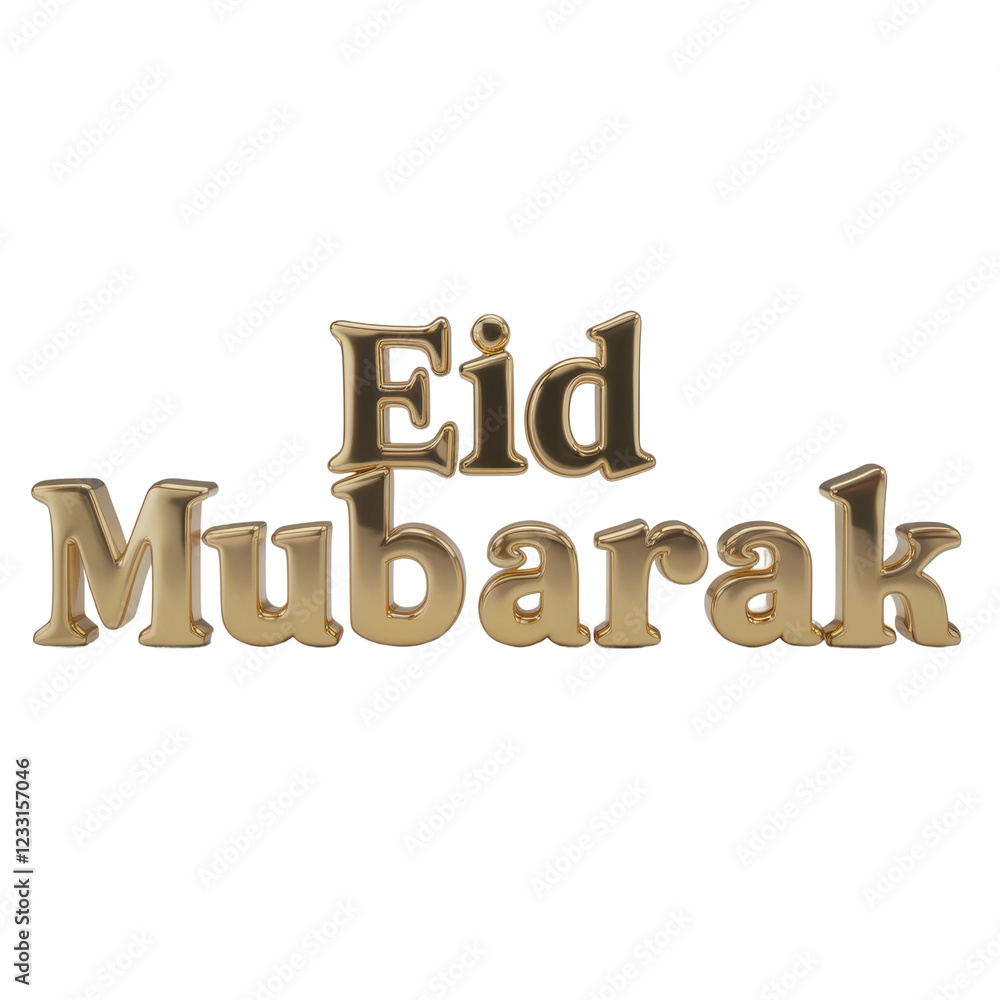 Elegant gold lettering wishing Eid Mubarak displayed against a simple background for festive celebrations Elegant gold lettering wishing Eid Mubarak displayed against a simple background for festive celebrations