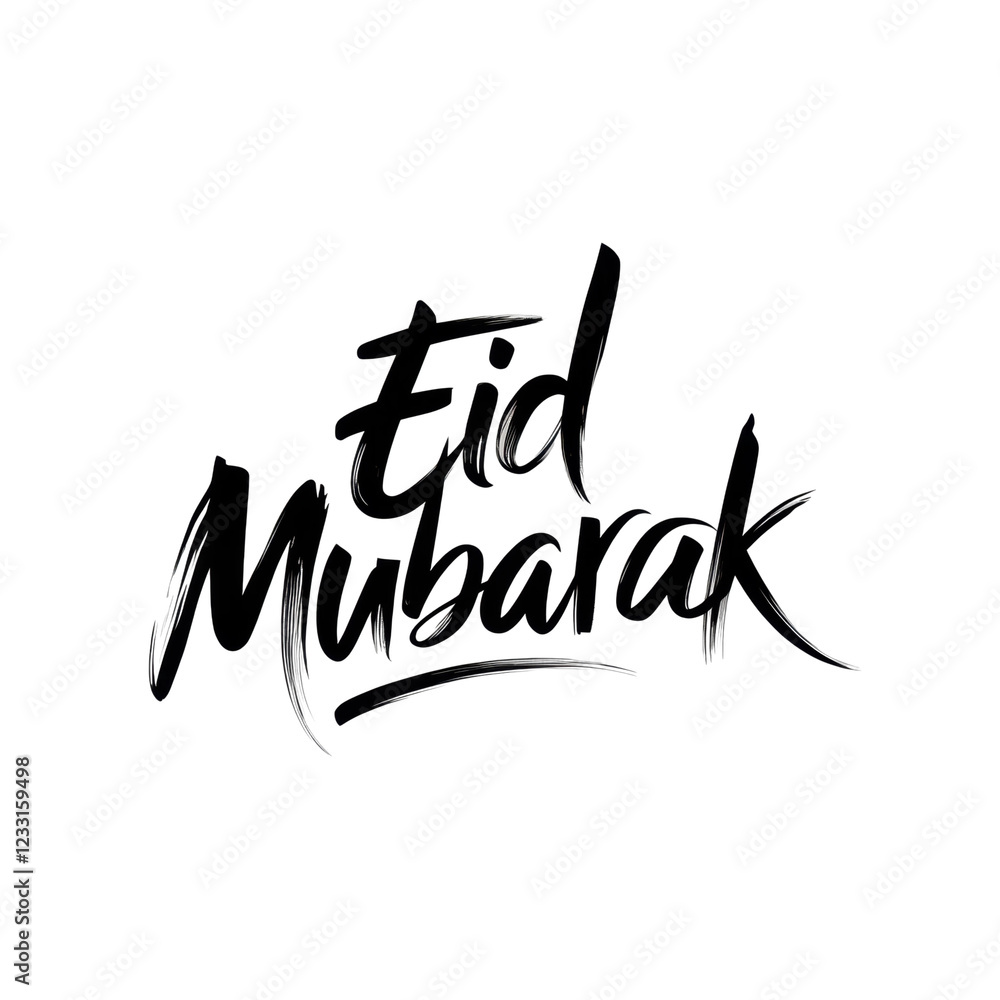 Obraz premium Eid Mubarak greeting design featuring artistic calligraphy suitable for celebrations and festivities