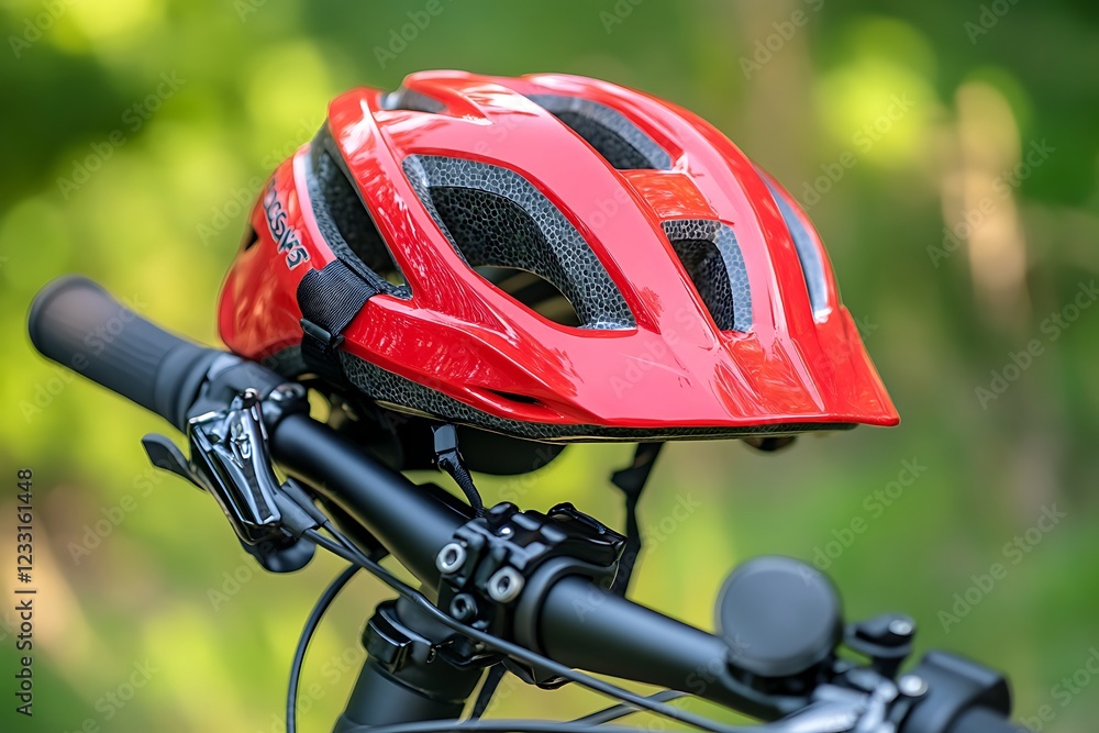 Red Bicycle Helmet for Outdoor Adventures Red Bicycle Helmet for Outdoor Adventures