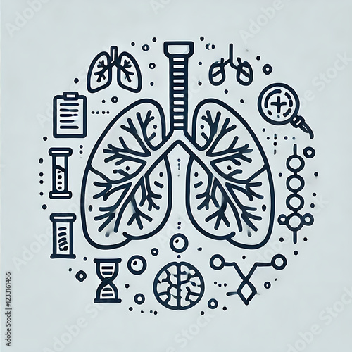 LUNGS icon Vector Flat design
