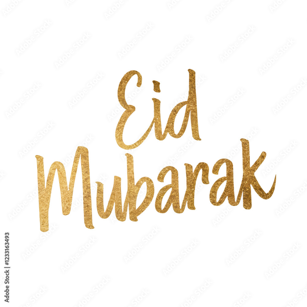 Fototapeta premium Elegant gold Eid Mubarak greeting with celebratory design for festive occasions