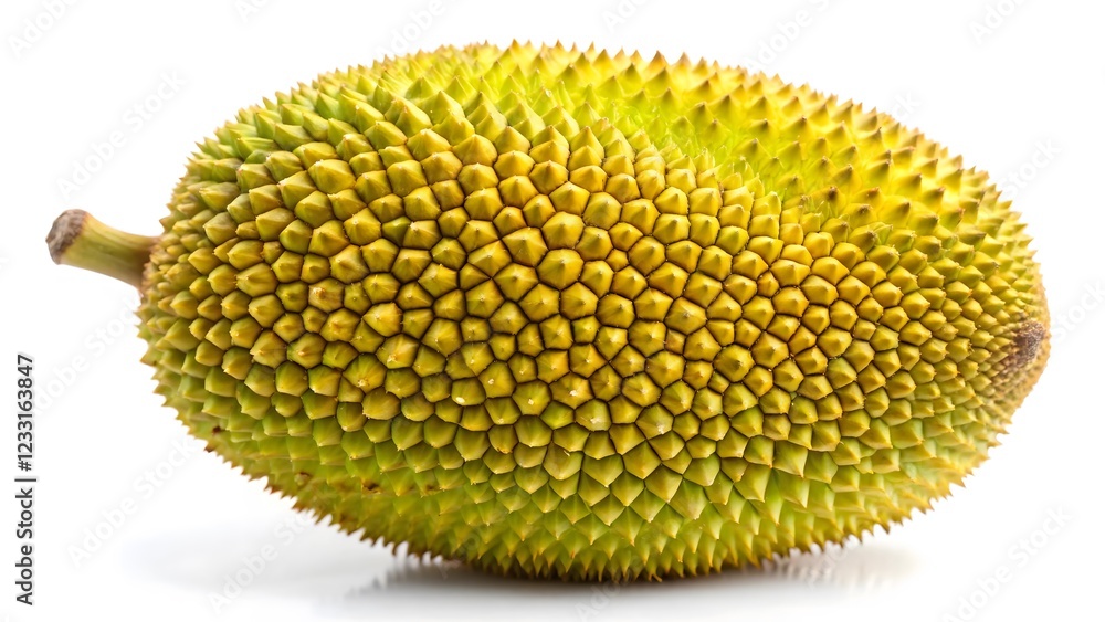 Single Young Jackfruit on White Background Single Young Jackfruit on White Background