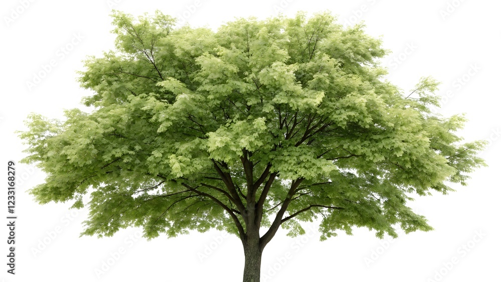 Lush Green Deciduous Tree Isolated on White Background Lush Green Deciduous Tree Isolated on White Background