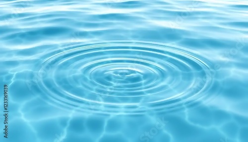 Ripples Expanding On Calm Blue Water Surface