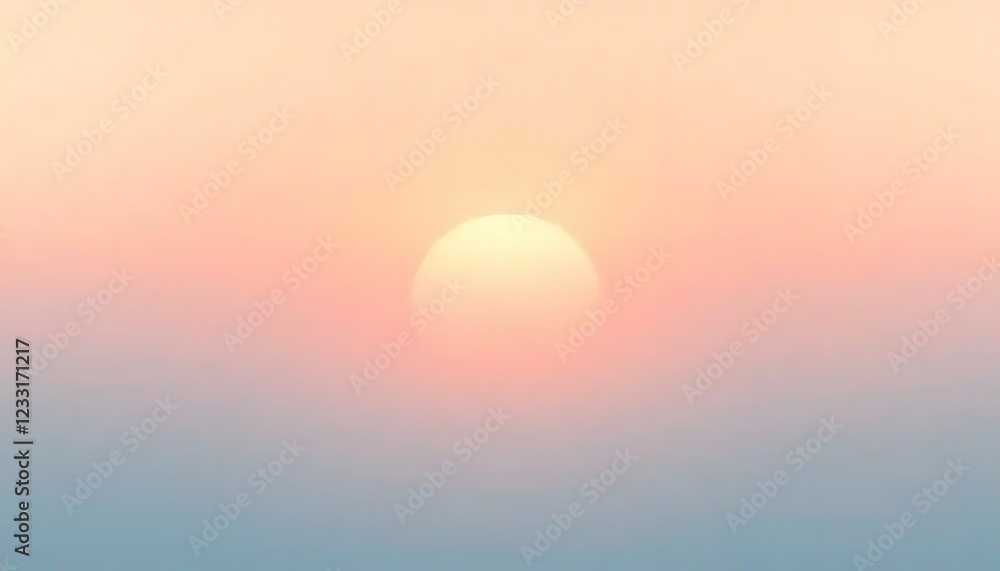 Soft Pastel Sunset Sky Scene With A Hazy Sun Soft Pastel Sunset Sky Scene With A Hazy Sun