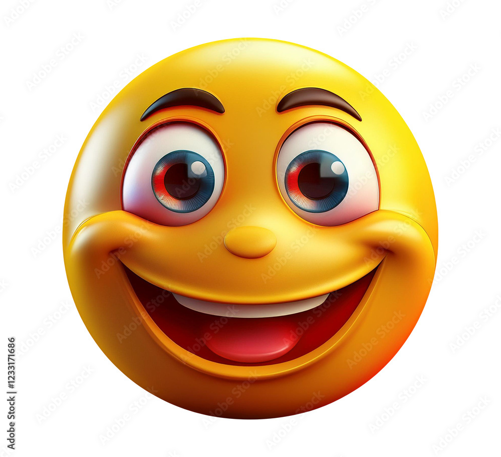 Fototapeta premium 3d smiley face isolated on transparent background